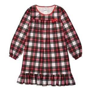 Candlesticks Girls Lg 10-12 Nightgown Gown Traditional Plaid Long Sleeve Ruffle